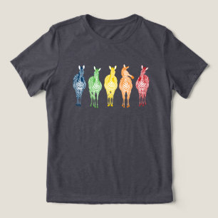 Rainbow Zebras   Show Your Stripes! Customizable Tri-Blend Shirt