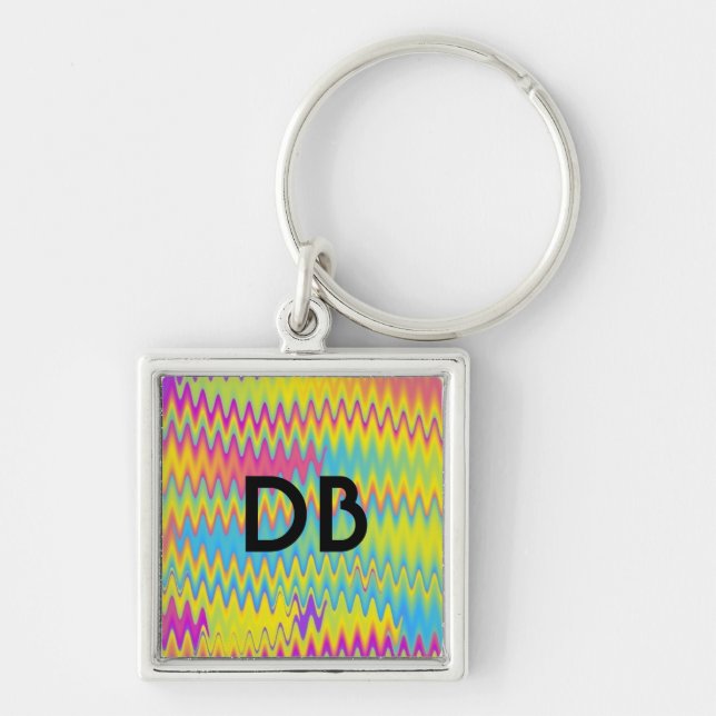 rainbow zigzag keychain (Front)