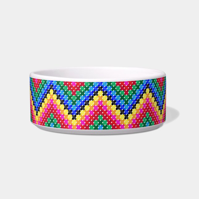 Rainbow zigzag pattern bowl (Front)