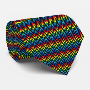 RAINBOW Zigzag Pattern - customizable background Tie