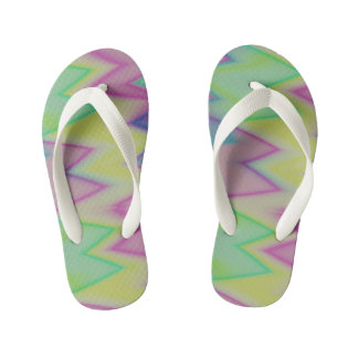 Rainbow zigzags kid's flip flops