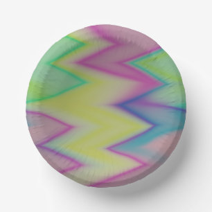 Rainbow Zigzags Paper Plate