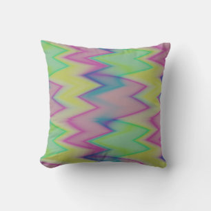 Rainbow Zigzags Throw Pillow