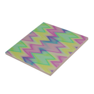 Rainbow zigzags tile