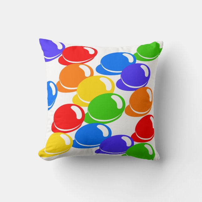 Rainbowbeans Throw Pillow (Front)
