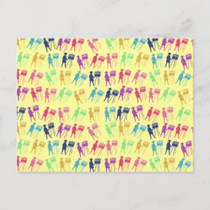 Rainbowed School Girls Postcard