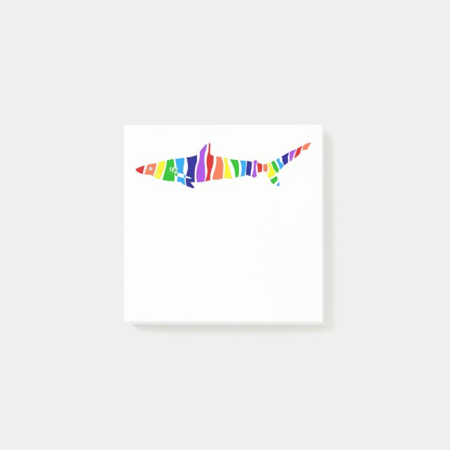 Rainbowed Shark Post-it Notes (Front)