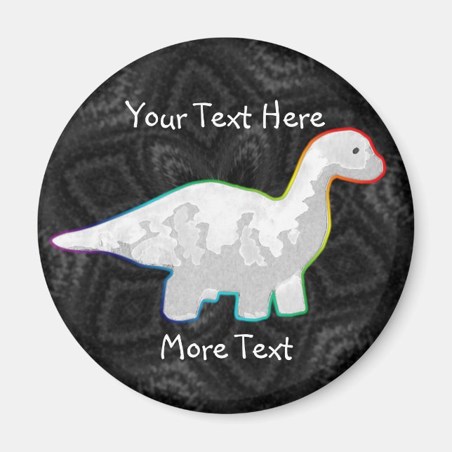 Rainbowed White Dino Magnet (Front)