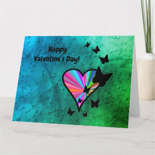 Rainbowheart and Butterfly Card