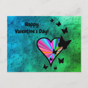 Rainbowheart and Butterfly Holiday Postcard