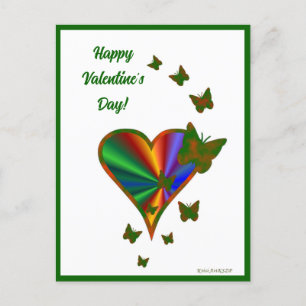 Rainbowheart and Butterfly Postcard