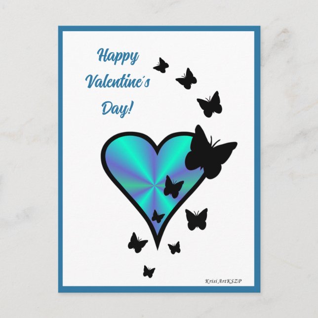 Rainbowheart and Butterfly Postcard (Front)