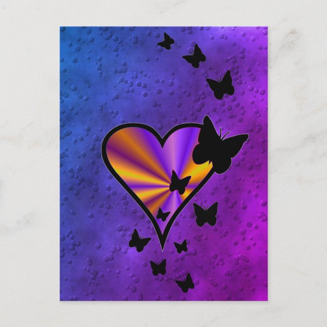 Rainbowheart and Butterfly Postcard (Front)