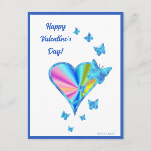 Rainbowheart and Butterfly Postcard