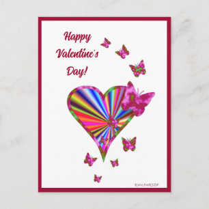 Rainbowheart and Butterfly  Postcard