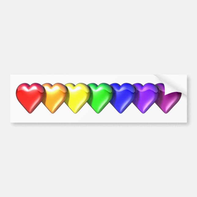 RainbowHearts Bumper Sticker (Front)