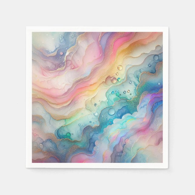 Rainbows and Bubbles Paper & Party Napkins (Front)