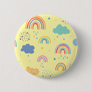 Rainbows and clouds 2 inch round button