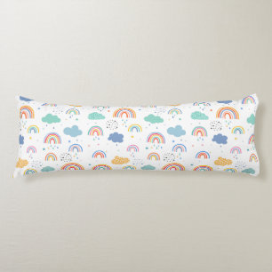 Rainbows and Clouds Body Pillow