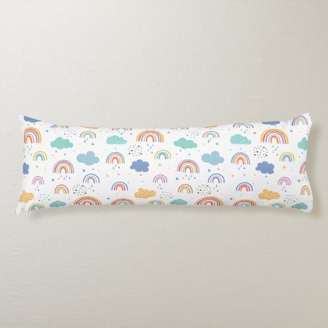 Rainbows and Clouds  Body Pillow (Front)
