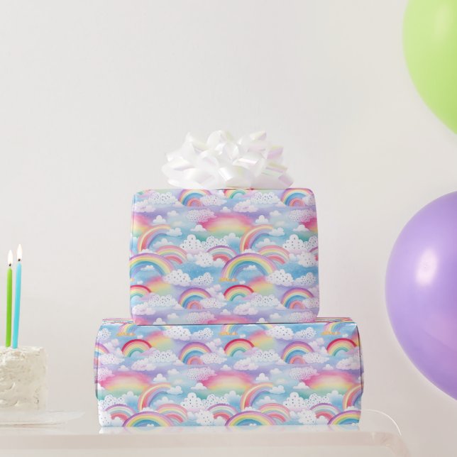  Rainbows and Clouds Wrapping Paper (Party Gifts)