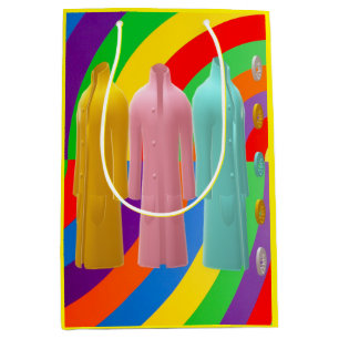 RAINBOWS AND COATS FASHION DESIGN MEDIUM GIFT BAG