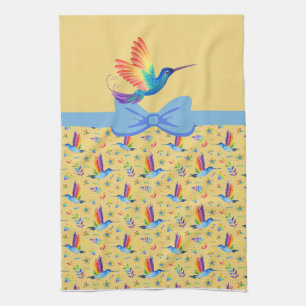 Rainbows and Love Humming Bird in Banana Kitchen Towel