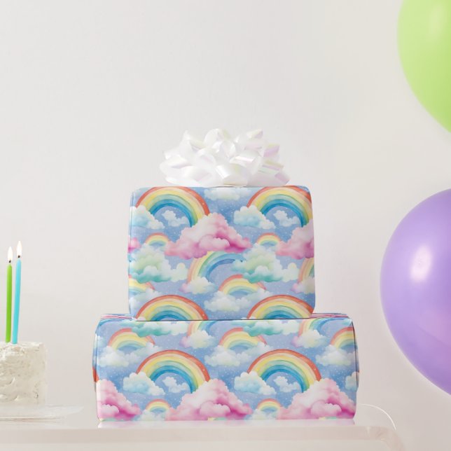  Rainbows and Rainbow Clouds Wrapping Paper (Party Gifts)