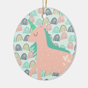 Rainbows and Unicorns Ceramic Ornament