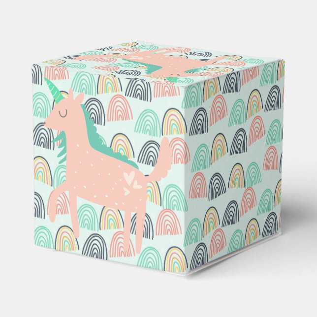 Rainbows and Unicorns Favor Box (Back Side)