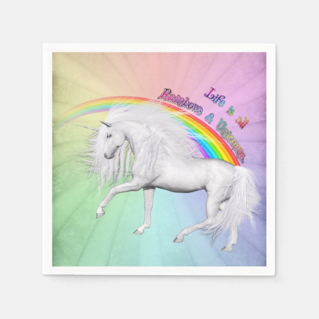 Rainbows and Unicorns Napkin (Front)