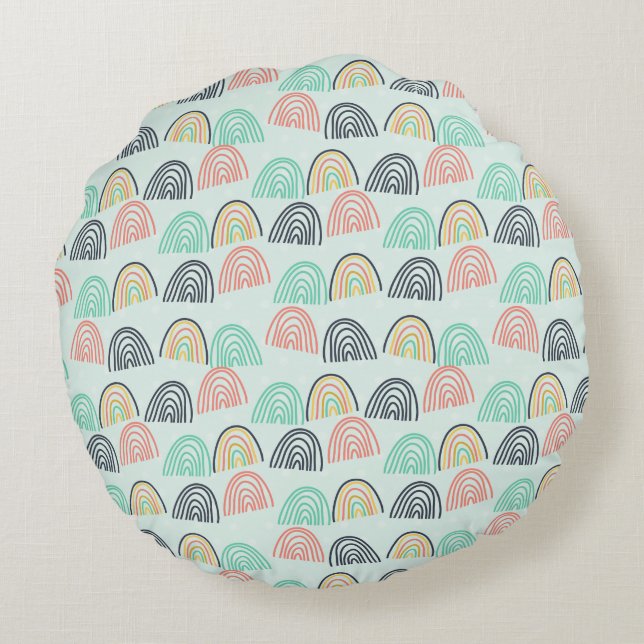 Rainbows and Unicorns Round Pillow (Back)
