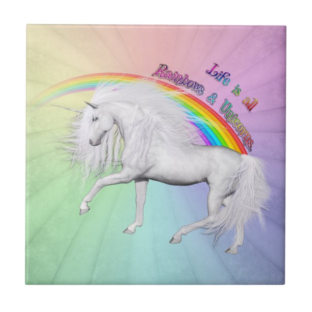 Rainbows and Unicorns Tile (Front)