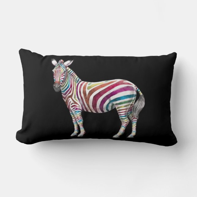 Rainbows and Zebras Lumbar Pillow (Front)