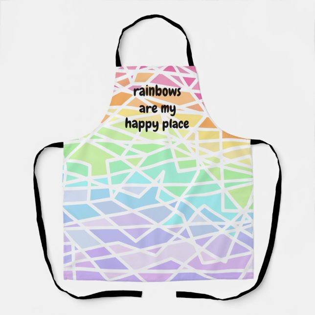 Rainbows are My Happy Place Rainbow Apron (Front)