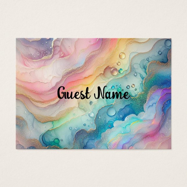 Rainbows & Bubbles Place Cards (Front)
