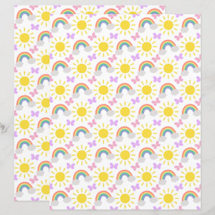 Rainbows & Butterflies Scrapbook Paper