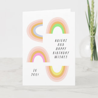 Rainbows carte d'anniversaire, moderne, lumineux, 