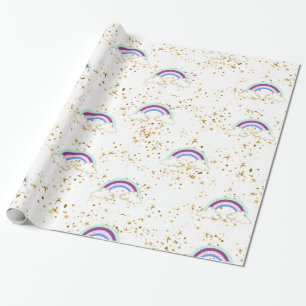 Rainbows Clouds And Stars Wrapping Paper
