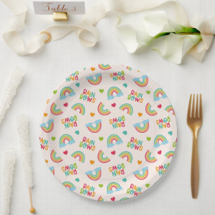 Rainbows & Clouds Pattern Paper Plate