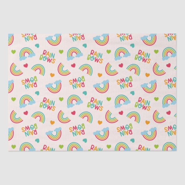 Rainbows & Clouds Pattern Tissue Paper (Front)