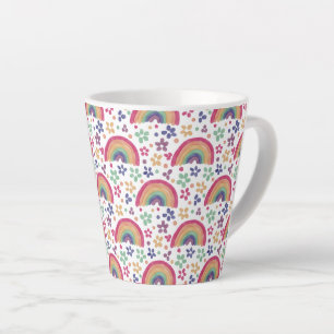 Rainbows & Flowers Latte Mug