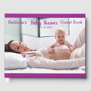 Rainbows, Fluffy clouds Baby Shower Collection Guest Book