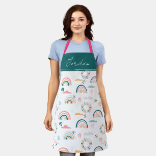 Rainbows & Hearts Pattern Apron