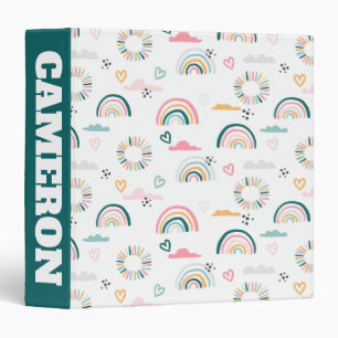 Rainbows & Hearts Pattern Binder