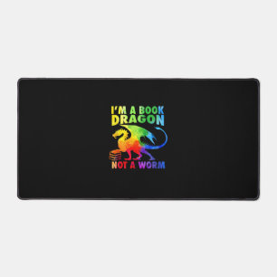 Rainbows I'm A Book Dragons Not A Worm LGBT Gay Pr Desk Mat