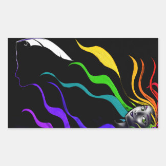Rainbows In Her Hair Sticker