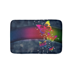 Rainbows n Butterflies Bath Mat
