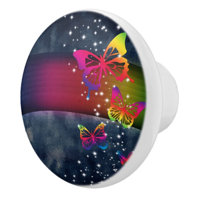 Rainbows n Butterflies Ceramic Knob (Right)