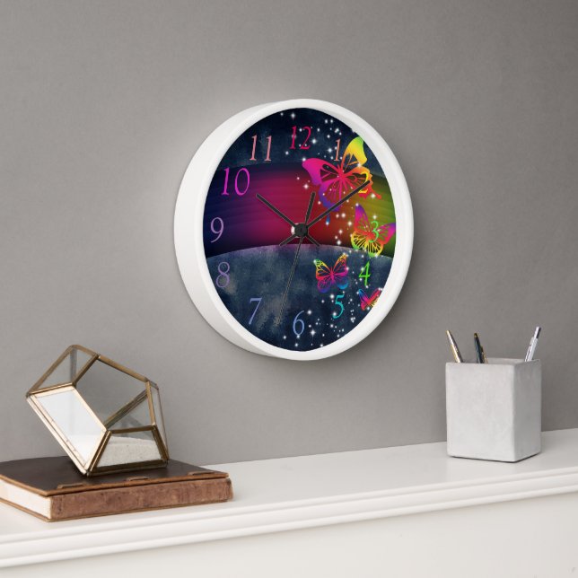 Rainbows n Butterflies Clock (Office)